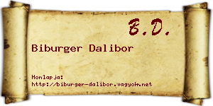 Biburger Dalibor névjegykártya